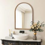 BAODANFU Traditional Arch Mirror for Bathroom, 20" x30" Baroque Antique Gold Mar... - Image 3