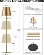 JACKYLED Cordless Table Lamps Rechargeable, 3 Adjustable Height, 5000mAh Battery... - Image 4