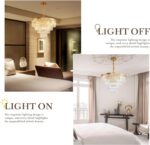 Gold Plated Crystal Modern Contemporary Chandeliers Pendant Ceiling Light 4-Tier... - Image 6