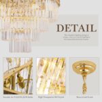 Gold Plated Crystal Modern Contemporary Chandeliers Pendant Ceiling Light 4-Tier... - Image 8