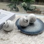 Set of 6 Decorative Orbs for Bowls and Vases - 2.6in Resin White Howlite Round S... - Image 3