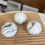 Set of 6 Decorative Orbs for Bowls and Vases - 2.6in Resin White Howlite Round S... - Image 5