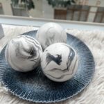 Set of 6 Decorative Orbs for Bowls and Vases - 2.6in Resin White Howlite Round S... - Image 6