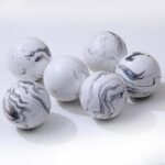 Set of 6 Decorative Orbs for Bowls and Vases - 2.6in Resin White Howlite Round S... - Image 8