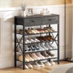 YATINEY 5 Tier Shoe Rack, Large Capacity Shoe Storage Organizer, Metal Shoe Shel... - Image 4