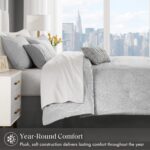 Madison Park 7-Piece Velvet Comforter Set, Jacquard Bedding Sets for All Season,... - Image 5