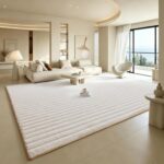 White Rabbit Striped Plush Rug 8'x10', Fluffy Shaggy Area Rug for Nursery & Kids... - Image 4