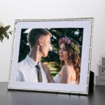 YiPinYin 10x12'' Silver Plated Metal Photo Frame Bamboo Detail, Acid-Free Mat fo... - Image 4