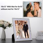 YiPinYin 10x12'' Silver Plated Metal Photo Frame Bamboo Detail, Acid-Free Mat fo... - Image 5