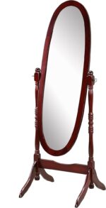 Roundhill Furniture Traditional Queen Anna Style Wood Floor Cheval Mirror, Cherr... - Image 4