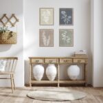 Framed Boho Wall Art Set of 4 for Wooded Minimalist Botanical Print Wall Art for... - Image 3