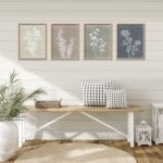 Framed Boho Wall Art Set of 4 for Wooded Minimalist Botanical Print Wall Art for... - Image 4