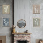 Framed Boho Wall Art Set of 4 for Wooded Minimalist Botanical Print Wall Art for... - Image 5