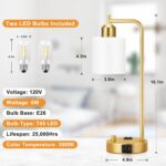 Innqoo Industrial Table Lamps for Bedroom Set of 2 - Fully Dimmable Bedside Lamp... - Image 7