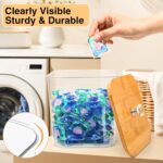 ZOUTOG Laundry Pods Container Set of 3 - Acrylic Detergent Organizer with Bamboo... - Image 5