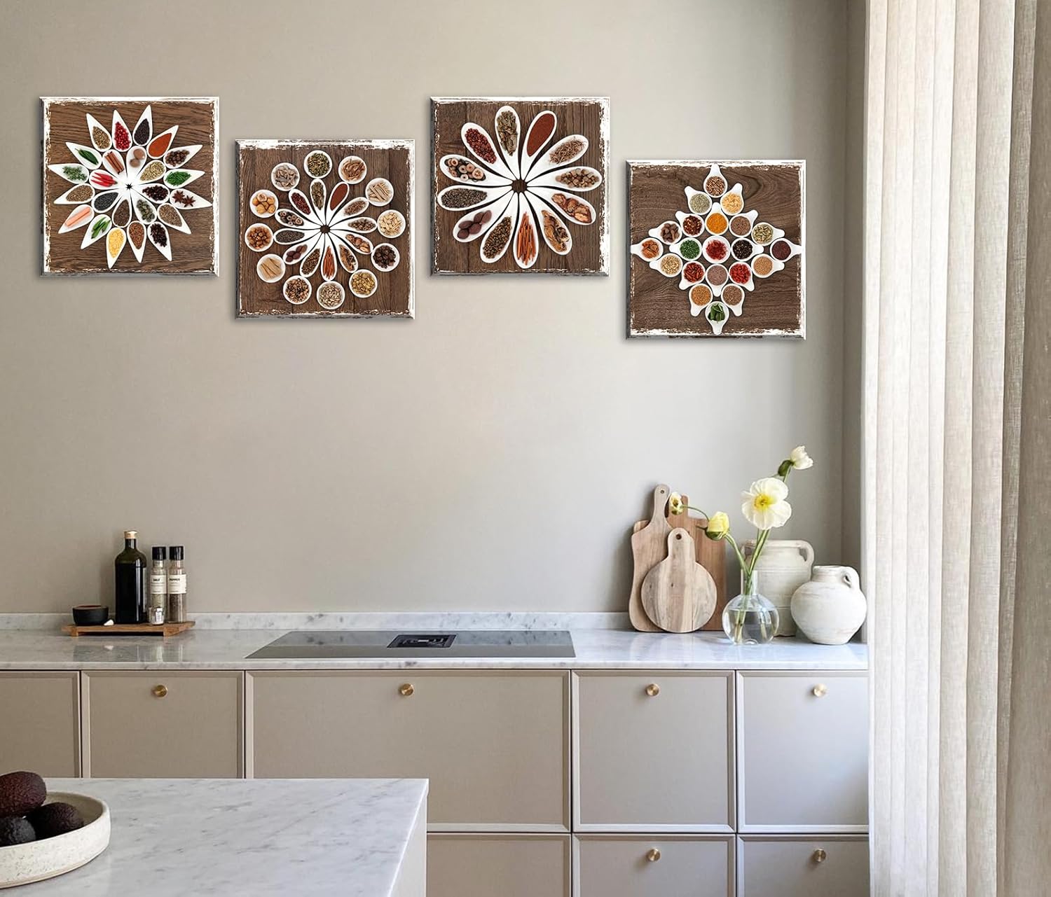 DJSYLIFE Kitchen Pictures Wall Decor Vintage Canvas Wall Art kitchen Artwork Spi... - Image 3