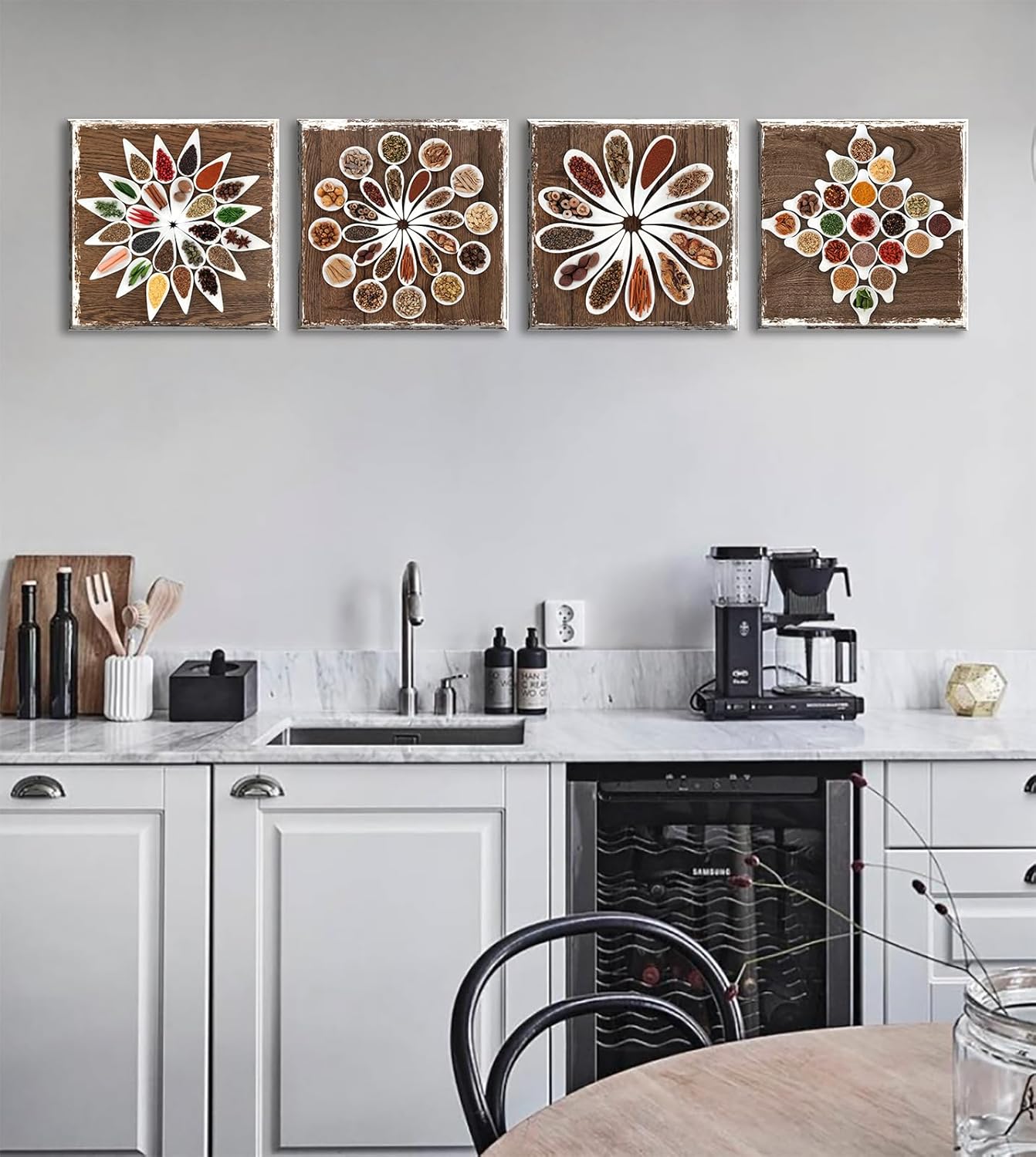 DJSYLIFE Kitchen Pictures Wall Decor Vintage Canvas Wall Art kitchen Artwork Spi... - Image 4