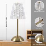 Cordless lamp,Dimmable Crystal Table Lamp 3 Colors LED Gold Lamp,Touch Lamp Diam... - Image 3