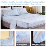 QSH Floral Bed Sheets Set Queen Size - Luxury Bird Butterfly Print Bed Sheet Set... - Image 4