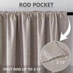 100% Blackout Curtains 84 inch Length 2 Panels Faux Linen Long Drapes for Bedroo... - Image 4