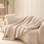YUSOKI Luxury Double Side Faux Rabbit Fur Throw Blanket for Couch, Ultra Soft Fl... - Image 3