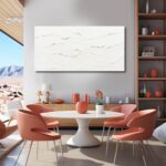 WINKAILIN Wavy Line Hand Painted Wall Art Minimalist Decoration 24"x48" Abstract... - Image 4