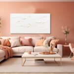 WINKAILIN Wavy Line Hand Painted Wall Art Minimalist Decoration 24"x48" Abstract... - Image 5