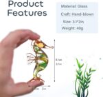 HDCRYSTALGIFTS 3'' Handmade Seahorse Art Glass Blown Miniature Sea Animal Figuri... - Image 3