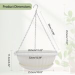 summer flower 3 Pack Large Hanging Planters 12.59in Plastic Plant Pots with Drai... - Image 3