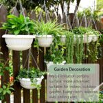 summer flower 3 Pack Large Hanging Planters 12.59in Plastic Plant Pots with Drai... - Image 6