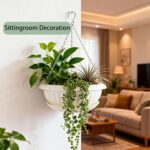 summer flower 3 Pack Large Hanging Planters 12.59in Plastic Plant Pots with Drai... - Image 8
