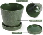 Ceramic Plant Pots,4+5+6 Inch Pots for Indoor Plants,Planters with Drainage Hole... - Image 3