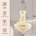 MORE CHANGE French Empire Crystal Chandelier Luxury Chrome Empire Chandelier 13-... - Image 3