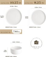MALACASA 18 Pieces Porcelain Dinnerware Set, Modern White Dish Set for 6, Premiu... - Image 3