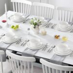 MALACASA 18 Pieces Porcelain Dinnerware Set, Modern White Dish Set for 6, Premiu... - Image 4