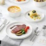 MALACASA 18 Pieces Porcelain Dinnerware Set, Modern White Dish Set for 6, Premiu... - Image 5