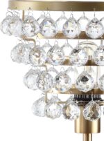 JONATHAN Y 25" Brass Gold/Clear Table Lamp, Modern Industrial Chandelier Style L... - Image 6