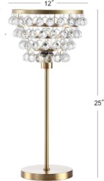 JONATHAN Y 25" Brass Gold/Clear Table Lamp, Modern Industrial Chandelier Style L... - Image 9