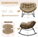 NICESOUL 2-Piece Outdoor Patio Papasan Rocking Chair, Cozy Oversized Wicker Glid... - Image 3