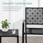 Best Choice Products 3-Piece Outdoor Bistro Set, Stackable Modern Steel Furnitur... - Image 4