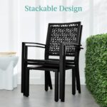 Best Choice Products 3-Piece Outdoor Bistro Set, Stackable Modern Steel Furnitur... - Image 5