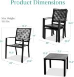 Best Choice Products 3-Piece Outdoor Bistro Set, Stackable Modern Steel Furnitur... - Image 7