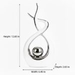 Querro Modern Abstract Ceramic Statue - Elegant White & Silver Decor for Home Li... - Image 7