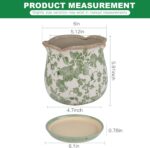 Ceramic-Planters-for-Indoor-Plants with Saucer, 6 inch Vintage Ice Crack Glaze P... - Image 4