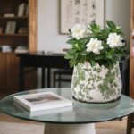 Ceramic-Planters-for-Indoor-Plants with Saucer, 6 inch Vintage Ice Crack Glaze P... - Image 7