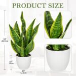 Hollyone Artificial Snake Plant Potted Faux Sansevieria Trifasciata Plants, 18" ... - Image 3