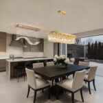 Siljoy 6-Light Modern Crystal Chandelier Rectangular Gold K9 Crystal Raindrop Ch... - Image 3