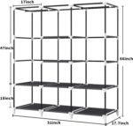 Portable Closet, 51 Inch Wardrobe Closet for Hanging Clothes with 2 Hanging Rods... - Image 5