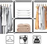 Portable Closet, 51 Inch Wardrobe Closet for Hanging Clothes with 2 Hanging Rods... - Image 7