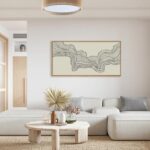 HLNIUC Neutral Abstract Framed Canvas Wall Art Set, Black Beige Wave Line Wall D... - Image 3